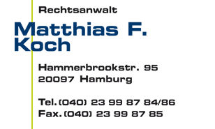 Rechtsanwalt Matthias F. Koch, Hamburg-Hammerbrook